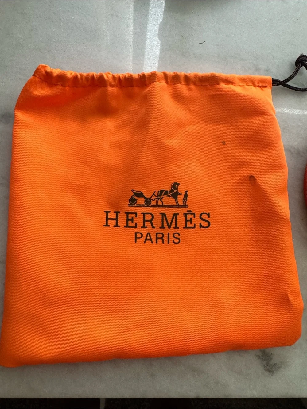 Hermès Orange and gold belt with a classic lock